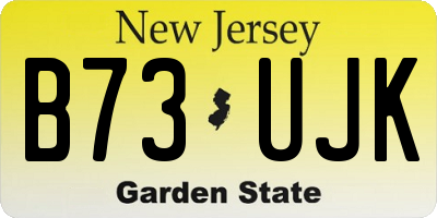 NJ license plate B73UJK