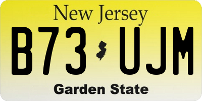NJ license plate B73UJM