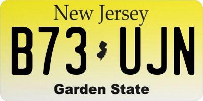 NJ license plate B73UJN
