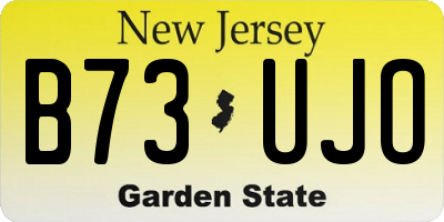 NJ license plate B73UJO