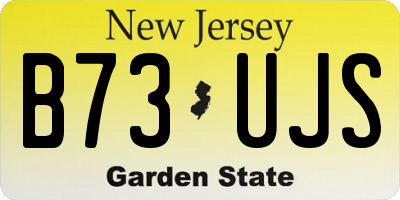 NJ license plate B73UJS