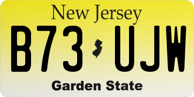 NJ license plate B73UJW
