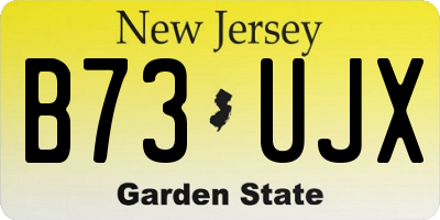 NJ license plate B73UJX