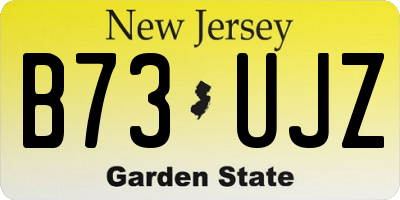 NJ license plate B73UJZ