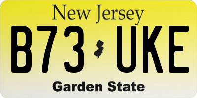 NJ license plate B73UKE