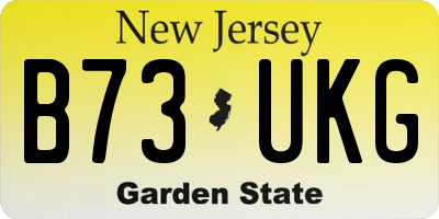 NJ license plate B73UKG