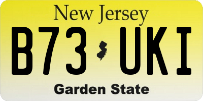 NJ license plate B73UKI