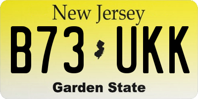 NJ license plate B73UKK