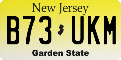 NJ license plate B73UKM