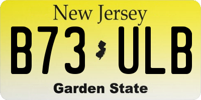 NJ license plate B73ULB