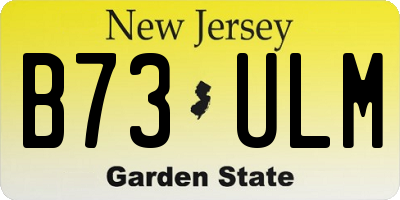 NJ license plate B73ULM