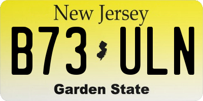NJ license plate B73ULN