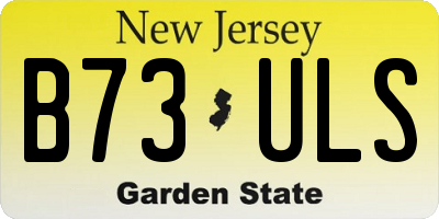 NJ license plate B73ULS