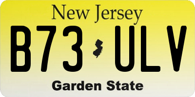 NJ license plate B73ULV