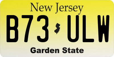 NJ license plate B73ULW