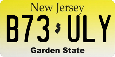 NJ license plate B73ULY