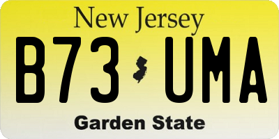 NJ license plate B73UMA