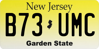 NJ license plate B73UMC