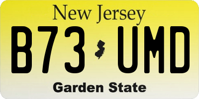 NJ license plate B73UMD