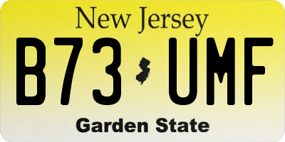 NJ license plate B73UMF