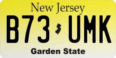 NJ license plate B73UMK