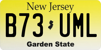 NJ license plate B73UML