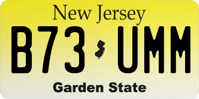 NJ license plate B73UMM
