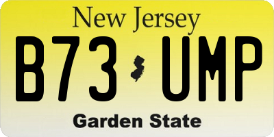 NJ license plate B73UMP