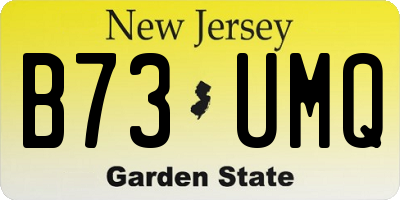 NJ license plate B73UMQ