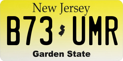 NJ license plate B73UMR
