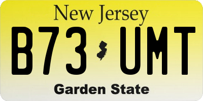 NJ license plate B73UMT