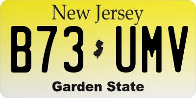 NJ license plate B73UMV