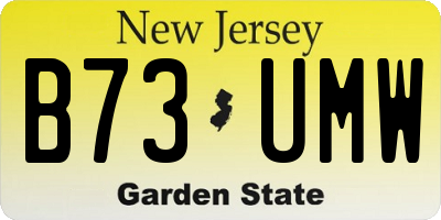 NJ license plate B73UMW