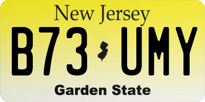 NJ license plate B73UMY