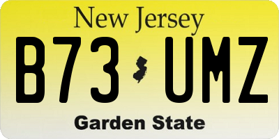 NJ license plate B73UMZ