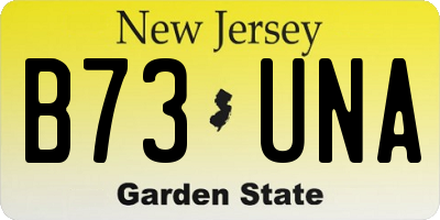 NJ license plate B73UNA