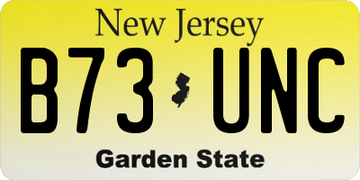 NJ license plate B73UNC