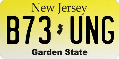NJ license plate B73UNG