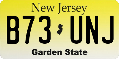 NJ license plate B73UNJ