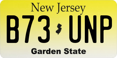 NJ license plate B73UNP