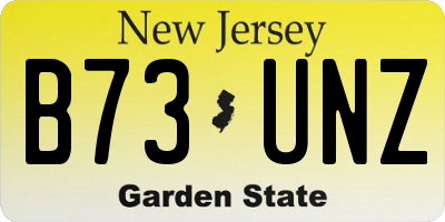 NJ license plate B73UNZ