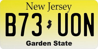 NJ license plate B73UON