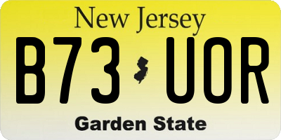 NJ license plate B73UOR