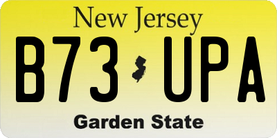 NJ license plate B73UPA