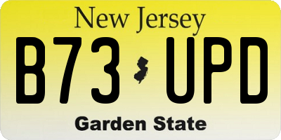 NJ license plate B73UPD