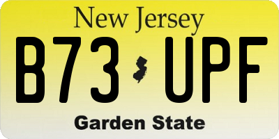 NJ license plate B73UPF