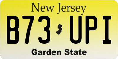 NJ license plate B73UPI