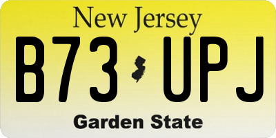 NJ license plate B73UPJ