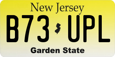 NJ license plate B73UPL