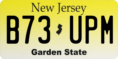 NJ license plate B73UPM